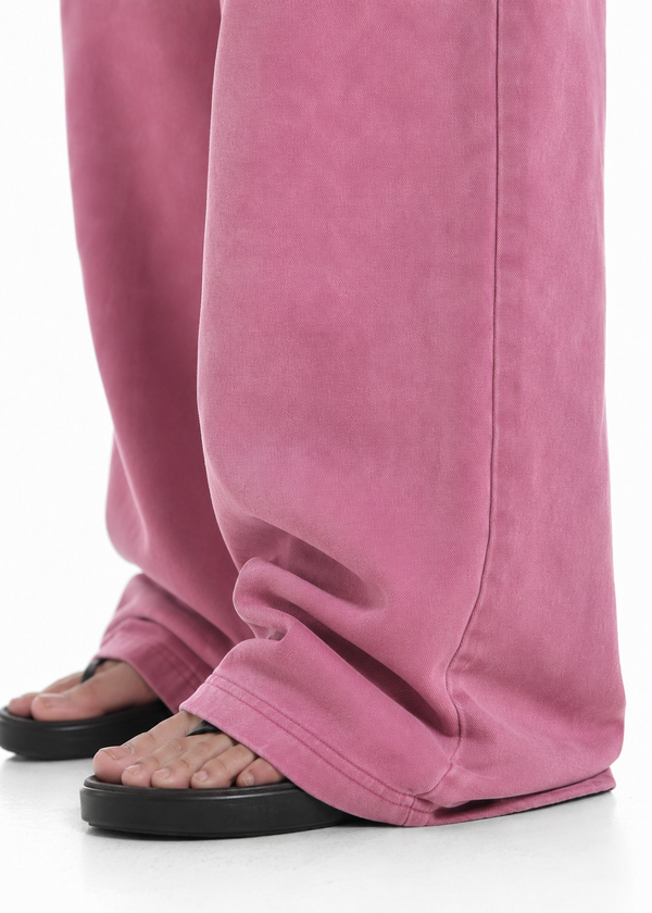 Rose Dust Rope Wide-Leg Sweatpants