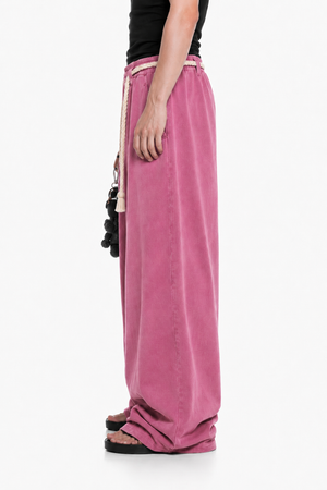 Rose Dust Rope Wide-Leg Sweatpants