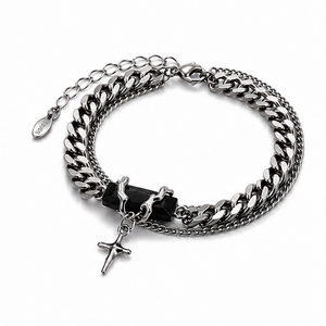 Obsidian Cross bracelet