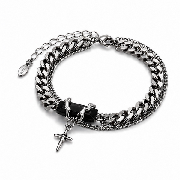 Obsidian Cross bracelet