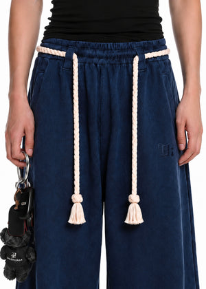 Midnight Rope Wide-Leg Sweatpants