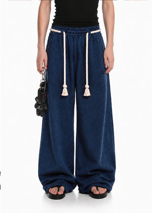 Midnight Rope Wide-Leg Sweatpants