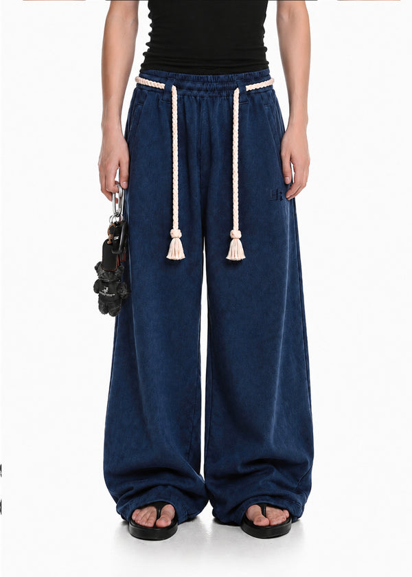 Midnight Rope Wide-Leg Sweatpants